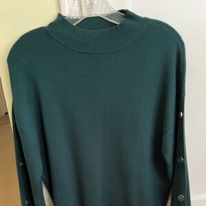 Liz Claiborne Green Sweater NEW!M Mock turtleneck